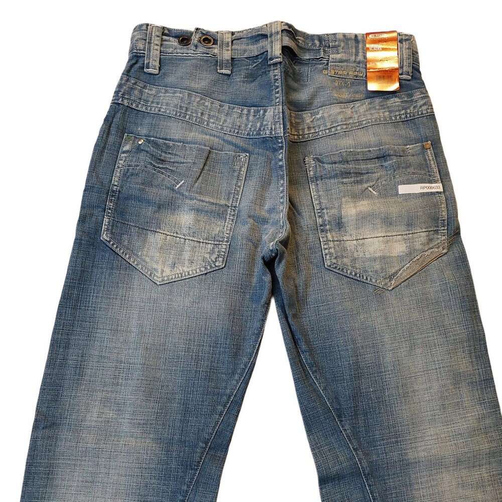 G-Star Raw RADAR SLACKS New Envil Denim Trash Wash Wide Leg Jeans Sz 31 x 34 NWT - Picture 8 of 11